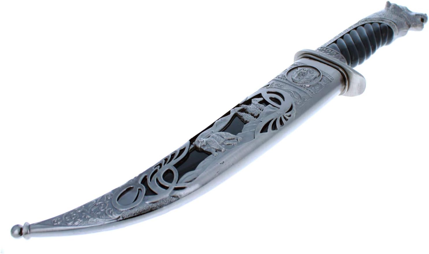ASR Outdoor 13" Wildlife Collection Animal Head Fixed Blade Hunting Knife, Howling Bear