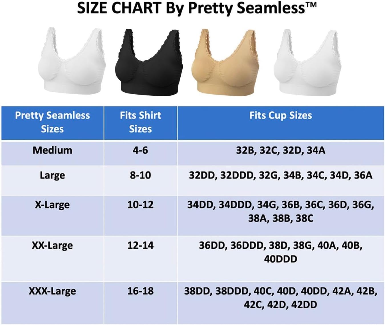 4 Pack Women's Seamless Wireless Lace Edge Trim Unpadded Comfort Bra - Image 6