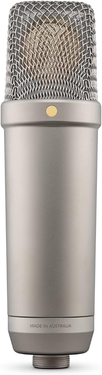 RØDE NT1 5th Generation Large-diaphragm Studio Condenser Microphone with XLR and USB Outputs, Shock Mount and Pop Filter for Music Production, Vocal Recording and Podcasting (Silver)
