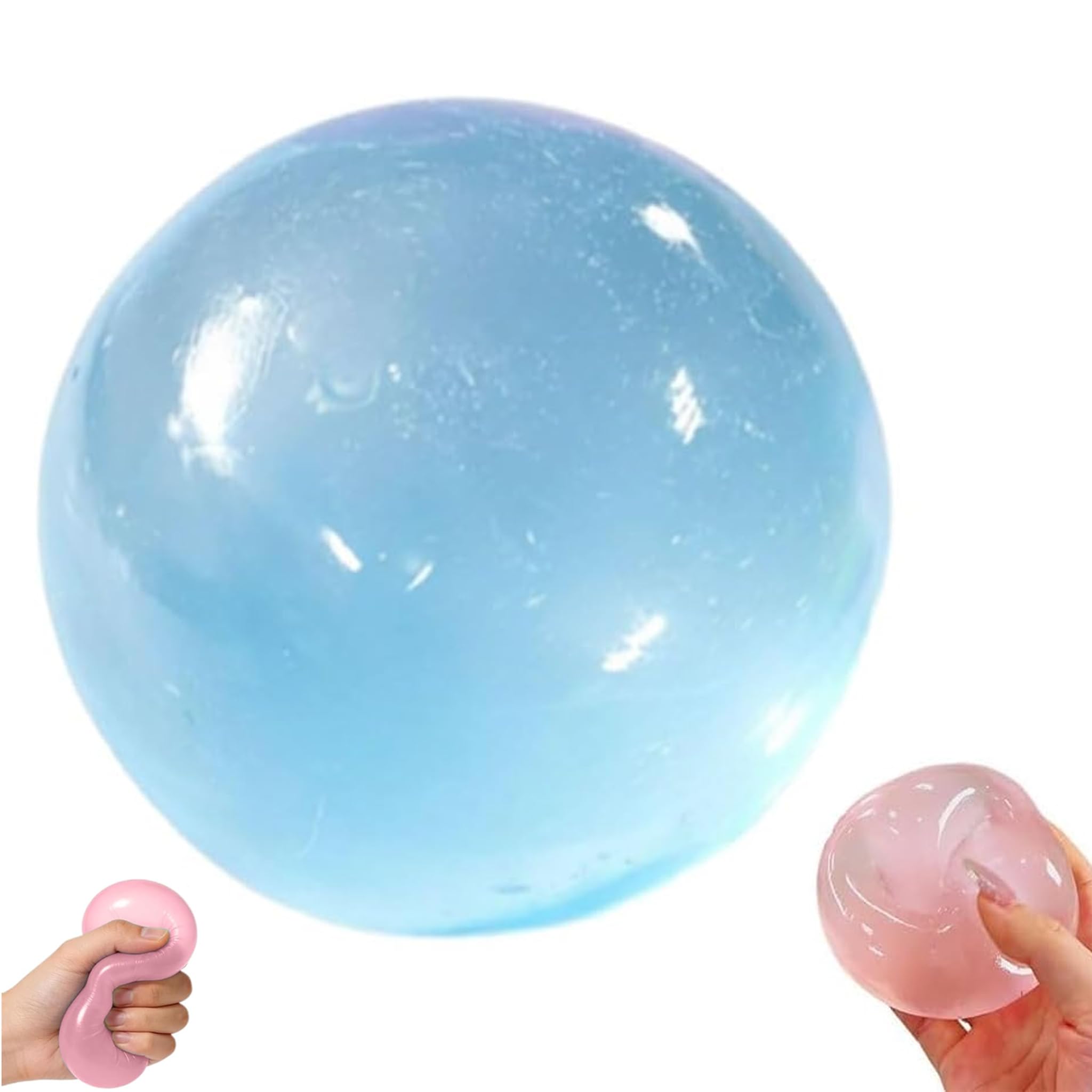 Coconut Oil Squishy, Slow Rising Stress Ball, Non-Sticky Easy to Clean Odorless Sensory Toy, Stress Relief Fidget Ball for Improving Focus and Easing Tension During Study Work Relaxation (Blue)