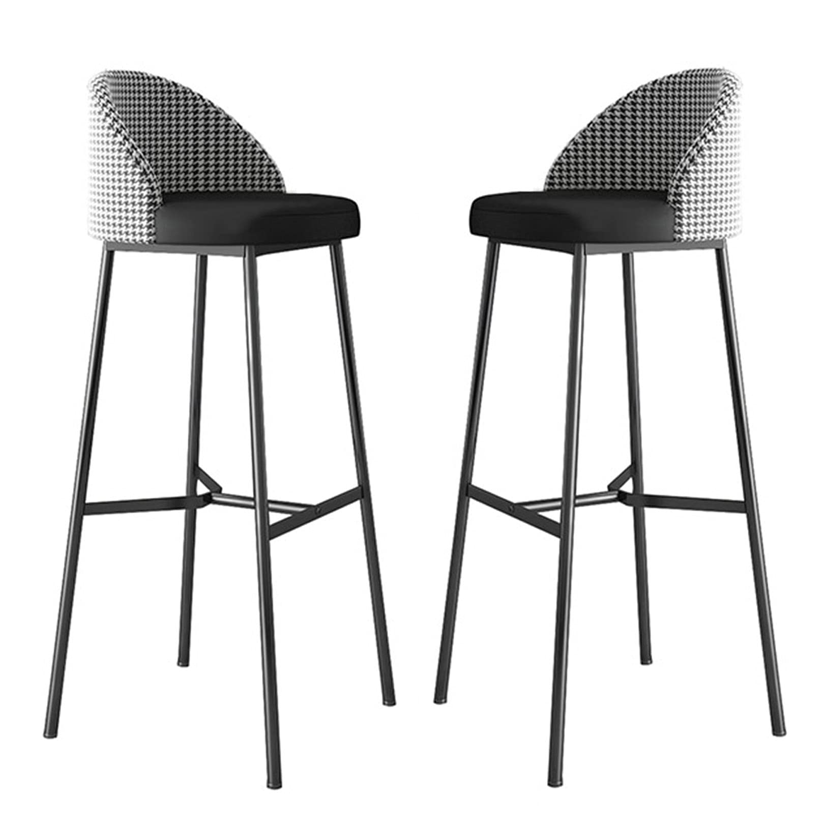 Tabourets de bar à hauteur de comptoir 65 cm en métal noir de style moderne