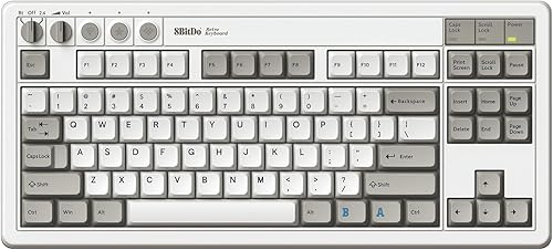 Miniatura 2 de 8BitDo Teclado mecánico retro, Bluetooth2.4GUSB-C, teclado para juegos intercambiable en caliente con 87 teclas, botones dobles súper programables