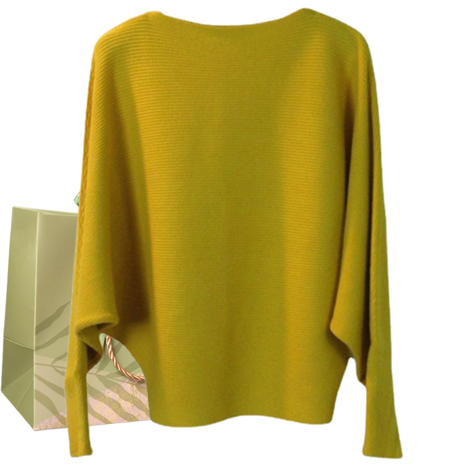 2026 New Womens Boat Neck Bat Sleeve Knitted Sweater - Casual Batwing Sleeve Pullover Sweatshirt - Boat Sweaters