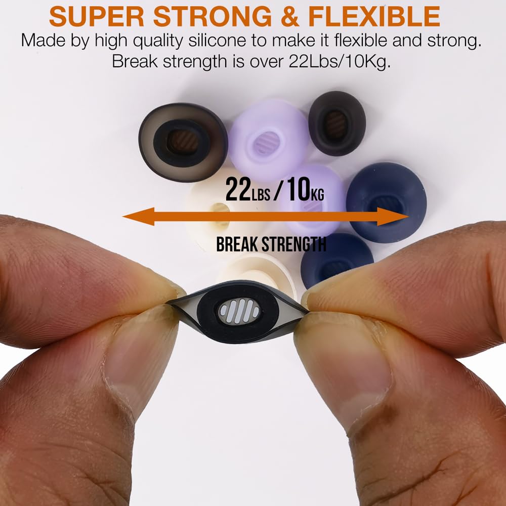 kwmobile 6x cover voor in-ear oortjes compatibel met Anker Soundcore Liberty 4 NC - Vervangende oordopjes van siliconen in wit - 3 maten