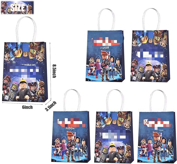 Miniatura 2 de 12 bolsas de fiesta temática para decoración de fiestas, bolsas de papel, feliz cumpleaños, decoración de fiesta, suministros de fiesta