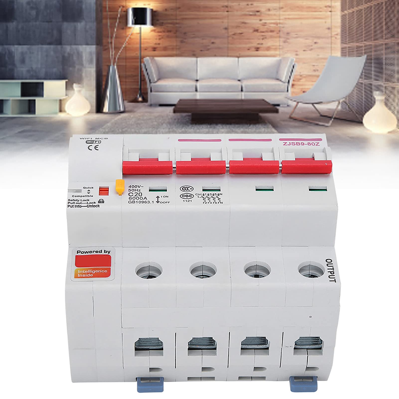 Interruttore Automatico Smart WiFi con Involucro in PA66 Ignifugo,