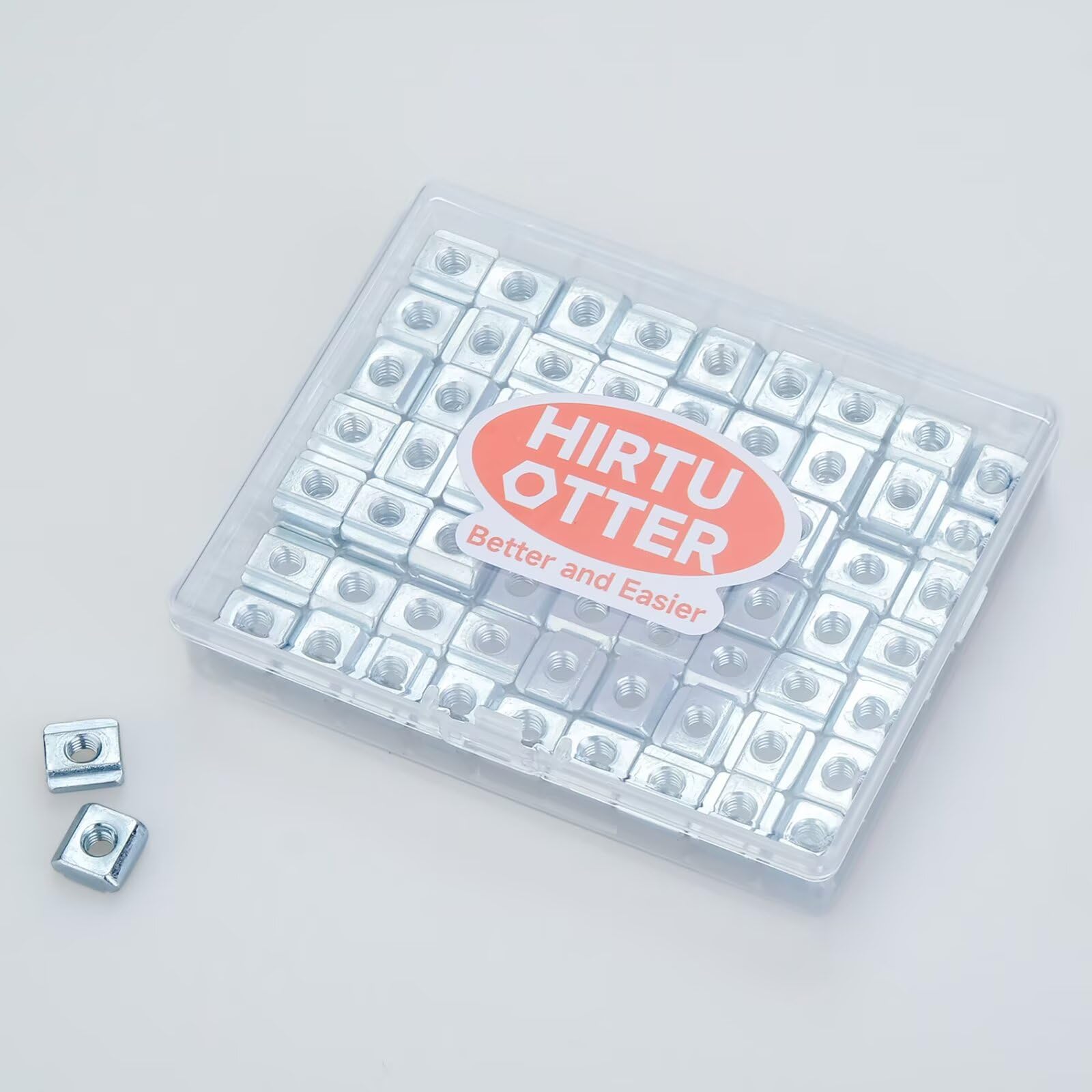 M6 Gleitmuttern für Aluminium-Extrusion der Serie 2020/2040/2060, verzinkt, blau-weiße Oberfläche, kompatible Befestigungselemente für 3D-Druckerteile und DIY-Projekte, 100 Stück