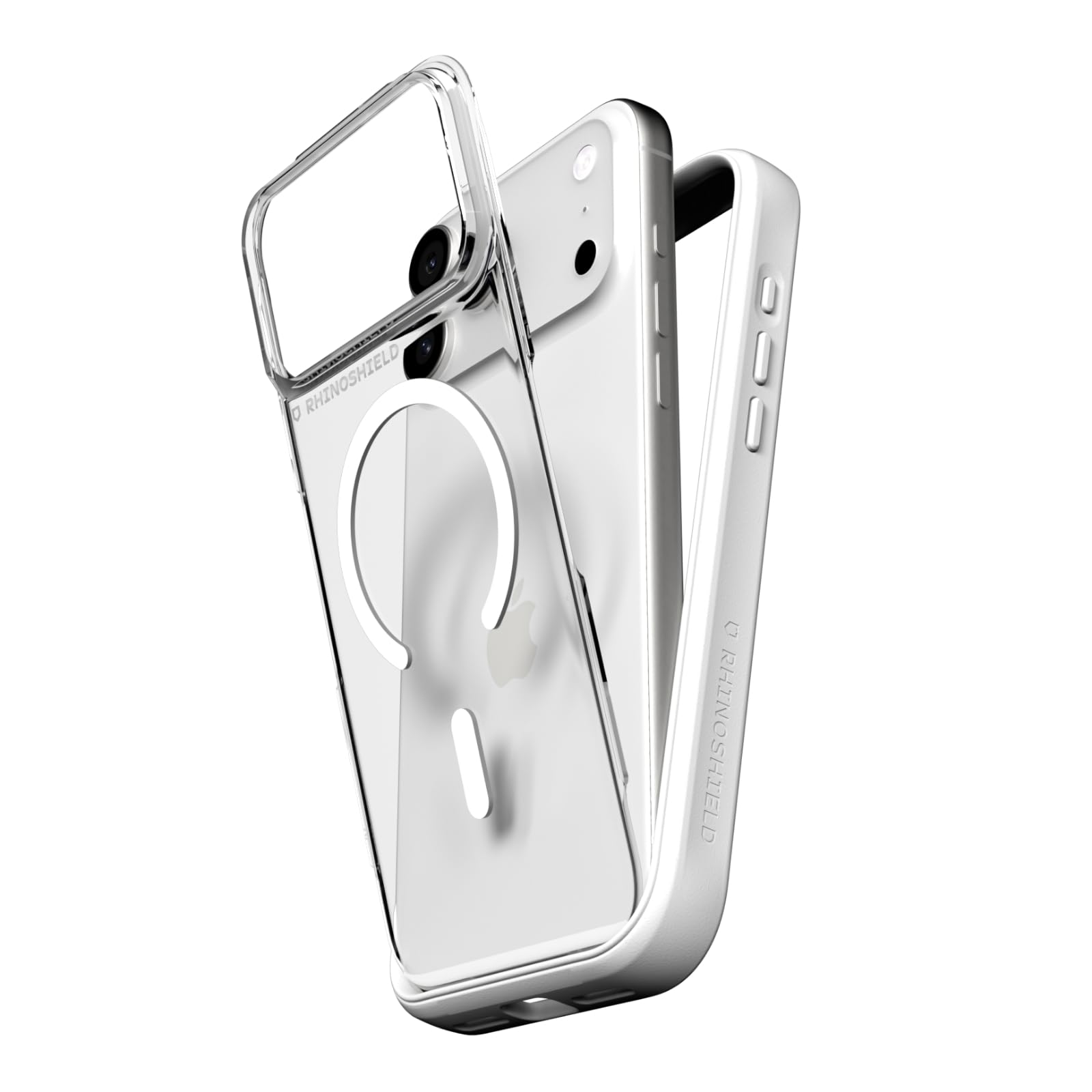 Coque iPhone 17 MagSafe RhinoShield Mod NX antichoc modulaire blanche