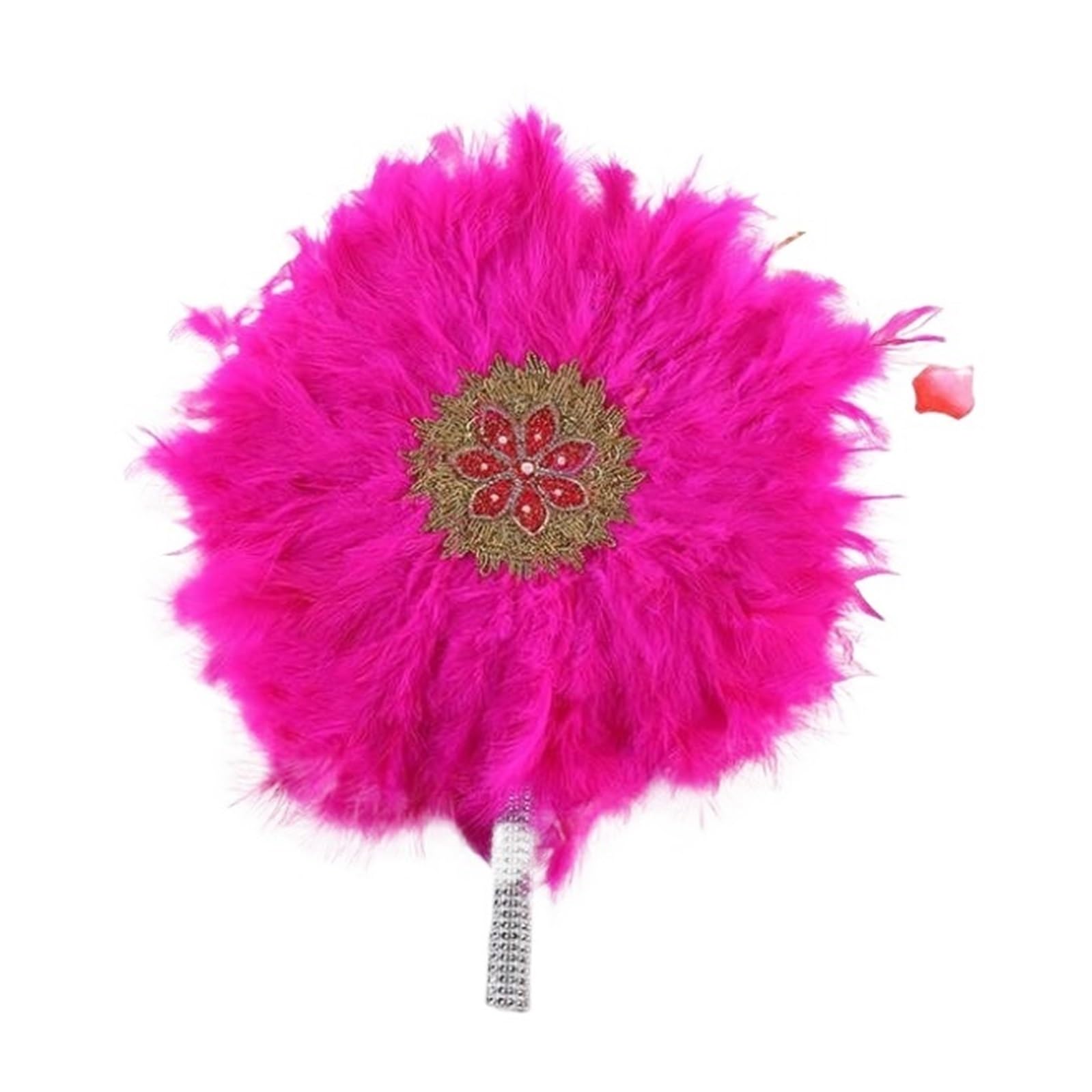 Straußenfederfächer, 1 stücke Afrikanischen Türkei Feder Tanz Hochzeit Fächer(Cerise 1)
