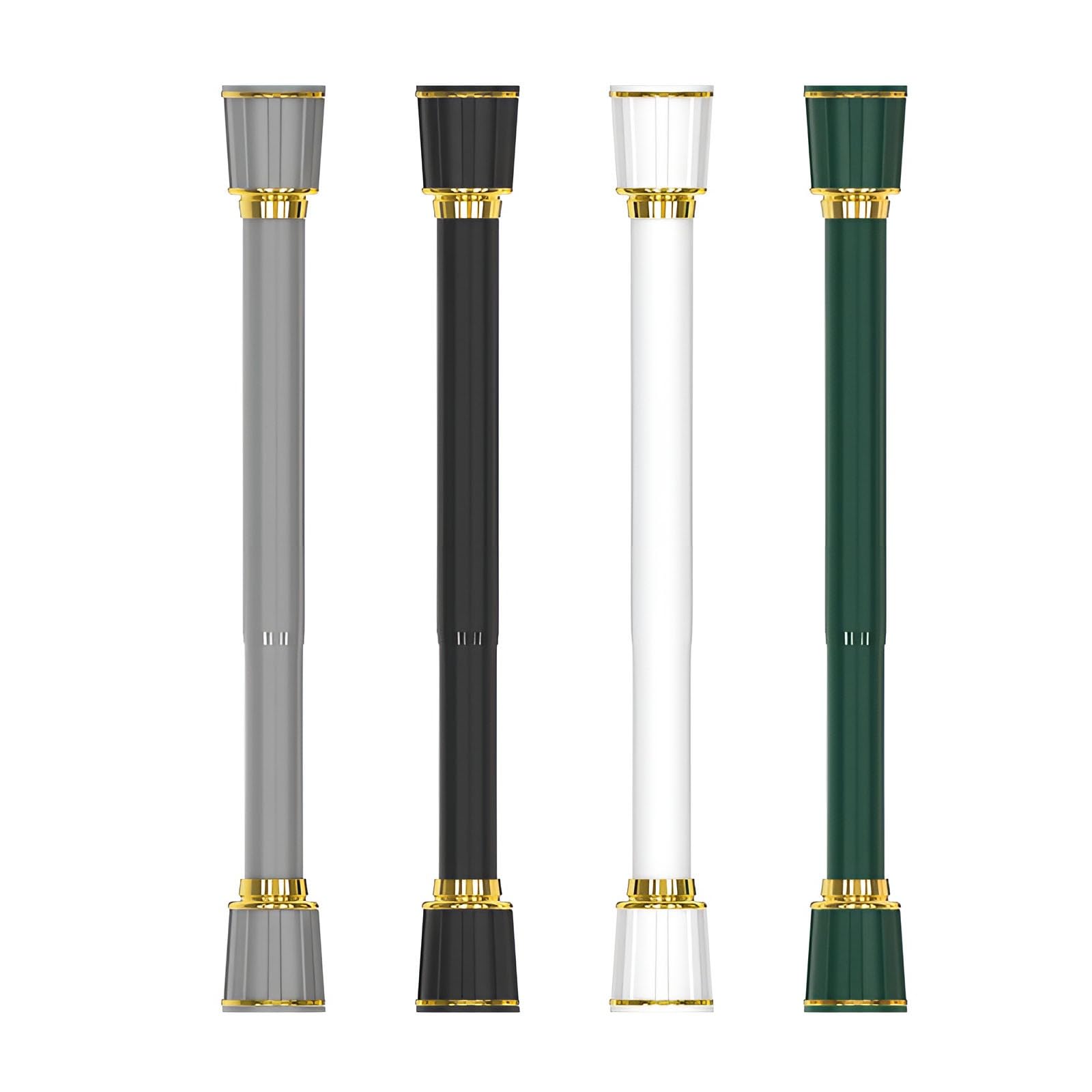 Gzdxbf Black Shower Curtain Rod (Retractable), Heavy-Duty Curtain Pole, Stainless Steel Drapery Rods Spring Tension For Wall Divider Curtain(,310Cm-400Cm)