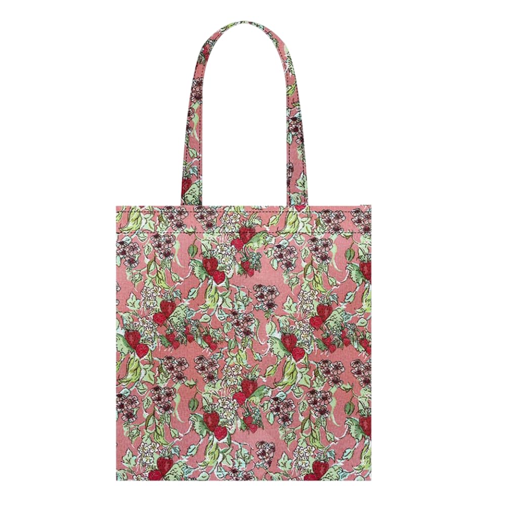 Signare Flat Tote Bag, Foldable Shopping Bag, Eco-Friendly, Wild Strawberry