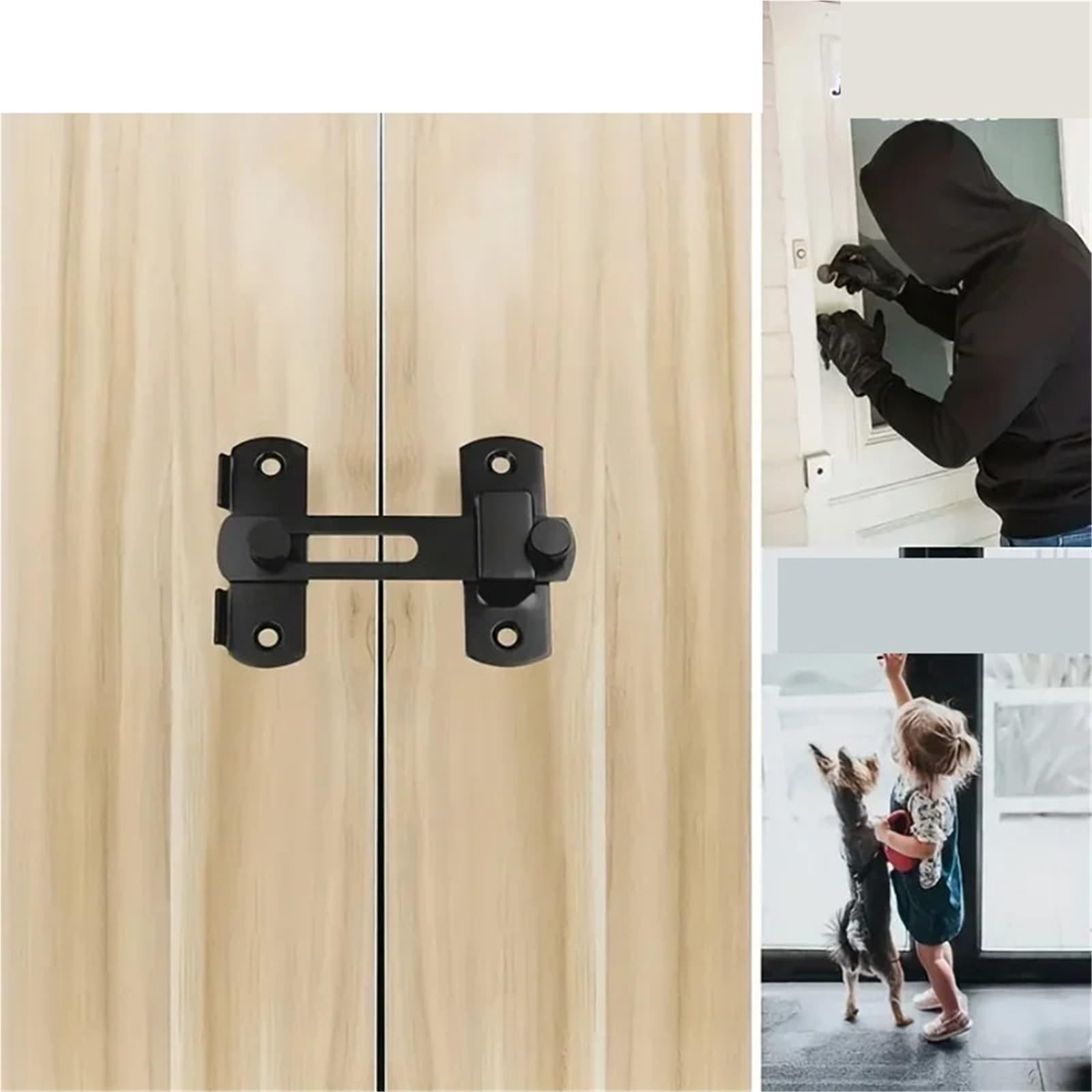 5 pestillos de seguridad for puerta corredera acero inoxidable 180 grados for ventana, armario y hogar Para Puertas(Silver 4 inch)