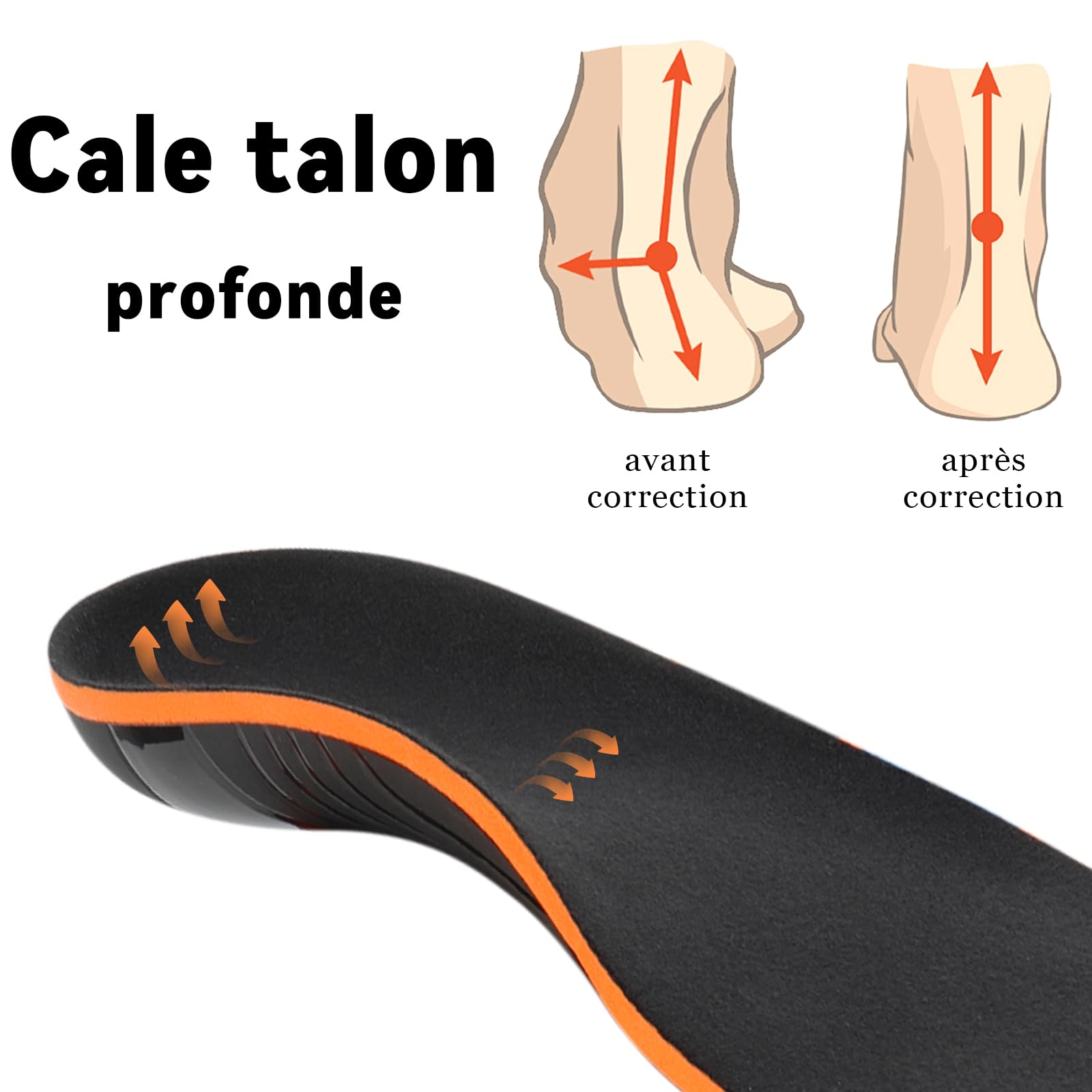 Semelles Orthopédiques, Semelle Voute Plantaire Confort,Applicable à Fasciite Plantaire, Epine Calcaneenne, Pieds Plats,Convient aux Chaussures de Sportet aux Sécurité 36-47 EU