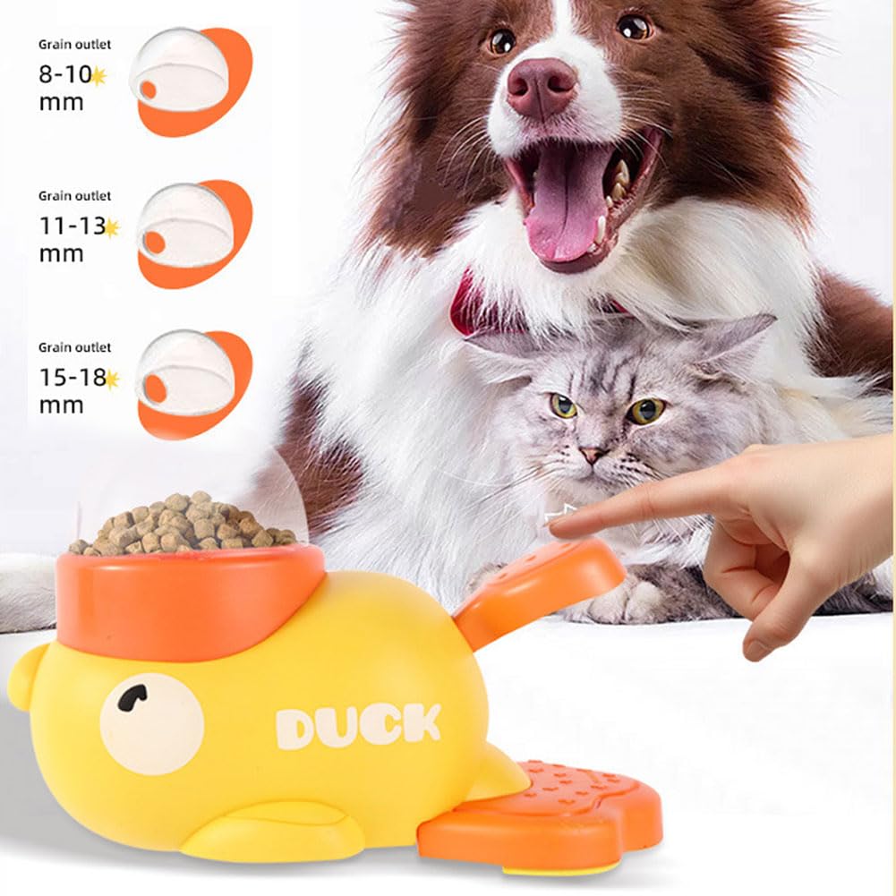 Giochi Di Intelligenza Cane, Dispenser Cibo Gatti, Giocattolo Interattivo a Forma di Anatra, Giocattolo Interattivo 2 In 1 per Cani e Mangiatoia Lenta, Dispenser per Cani d'Anatra