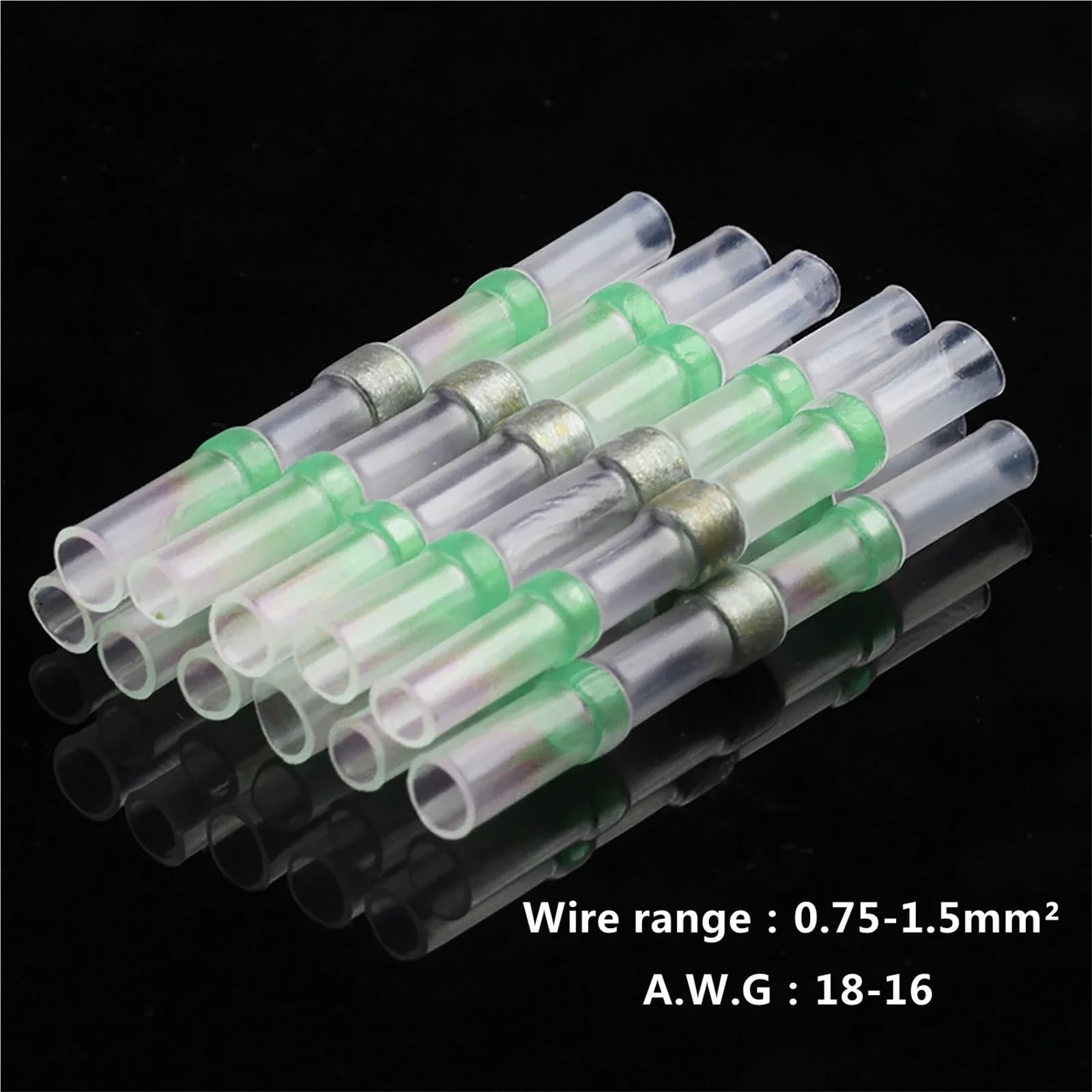 100/1000 conectores de cable con sellado de soldadura verde, terminales de empalme de cable con aislamiento termorretráctil impermeables. para vehículos de motor, embarcaciones(500pcs)