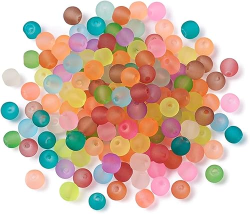 500 cuentas espaciadoras redondas de vidrio esmerilado de 0.236 pulgadas (0.236 in), mini cuentas sueltas para collares, pulseras, joyería,
