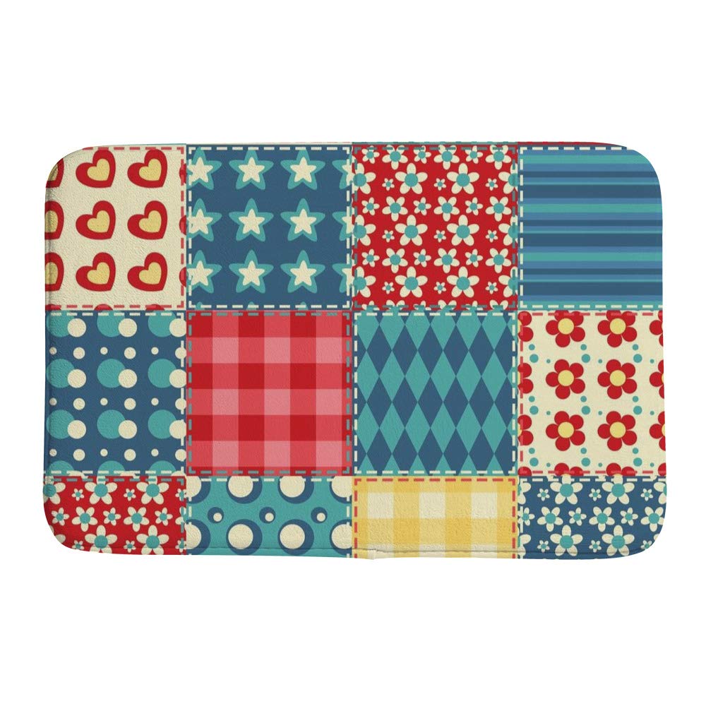 Tapis de bain coloré Ruchen haut de gamme en velours corail patchwork