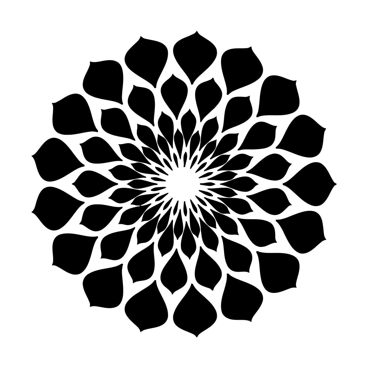 Lettering Stickers Lotus Flower Natural Style Garden 54x54cm Waterproof Large Black