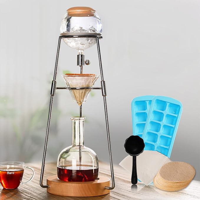 Cafetera de Goteo Frío Manual 500ml 4 Tazas con Base de Madera miniatura 5