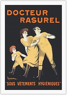 Doctor Rasurel Thermal Underwear - Vintage Advertising Poster by Leonetto Cappiello c.1906 - Fine Art Rolled Canvas Print 27in x 40in