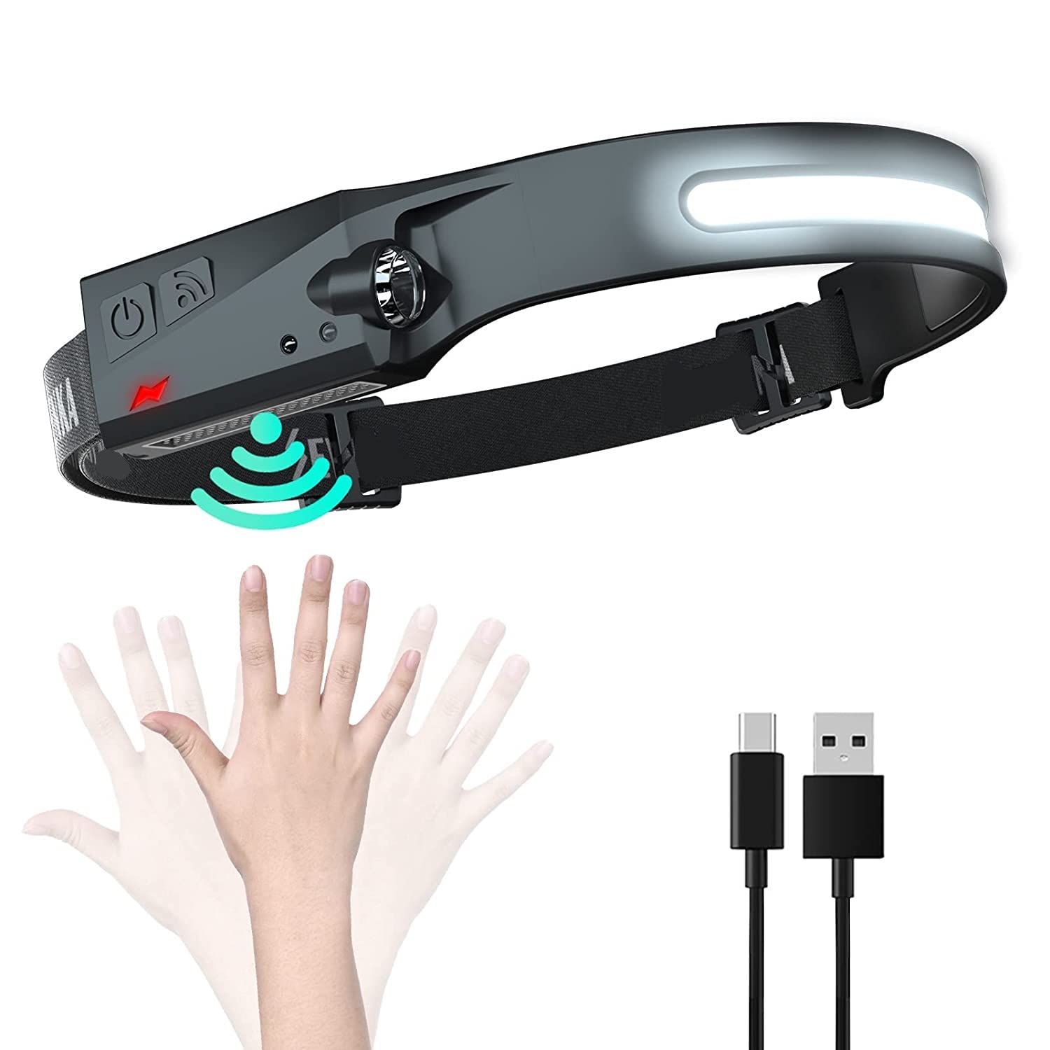 Rechargeable LED Headlamp with Motion Sensor — 5 Lighting Modes - Image 2