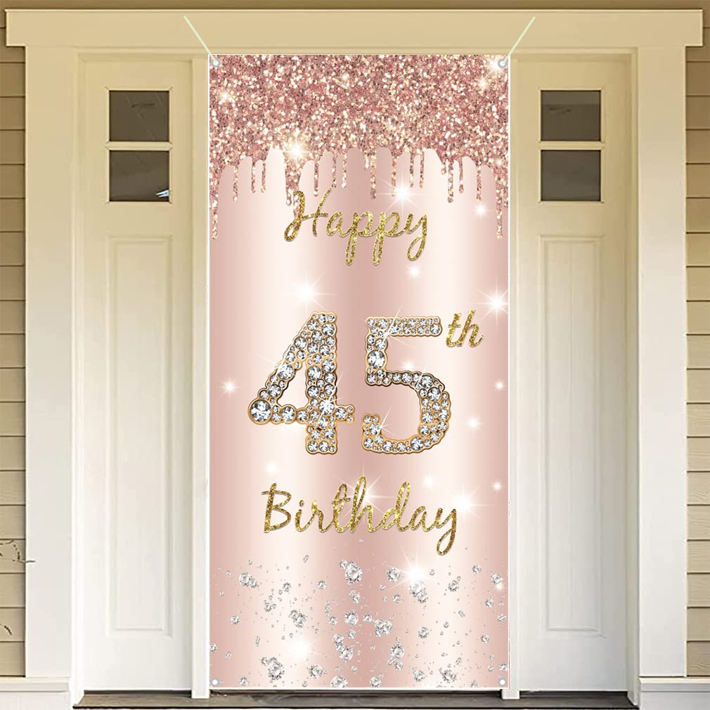 Sfondo Compleanno Decorazioni Per Banner Porta Di Buon Compleanno In Oro Rosa, Forniture Per Feste Di Buon Compleanno Cartonato Personalizzato