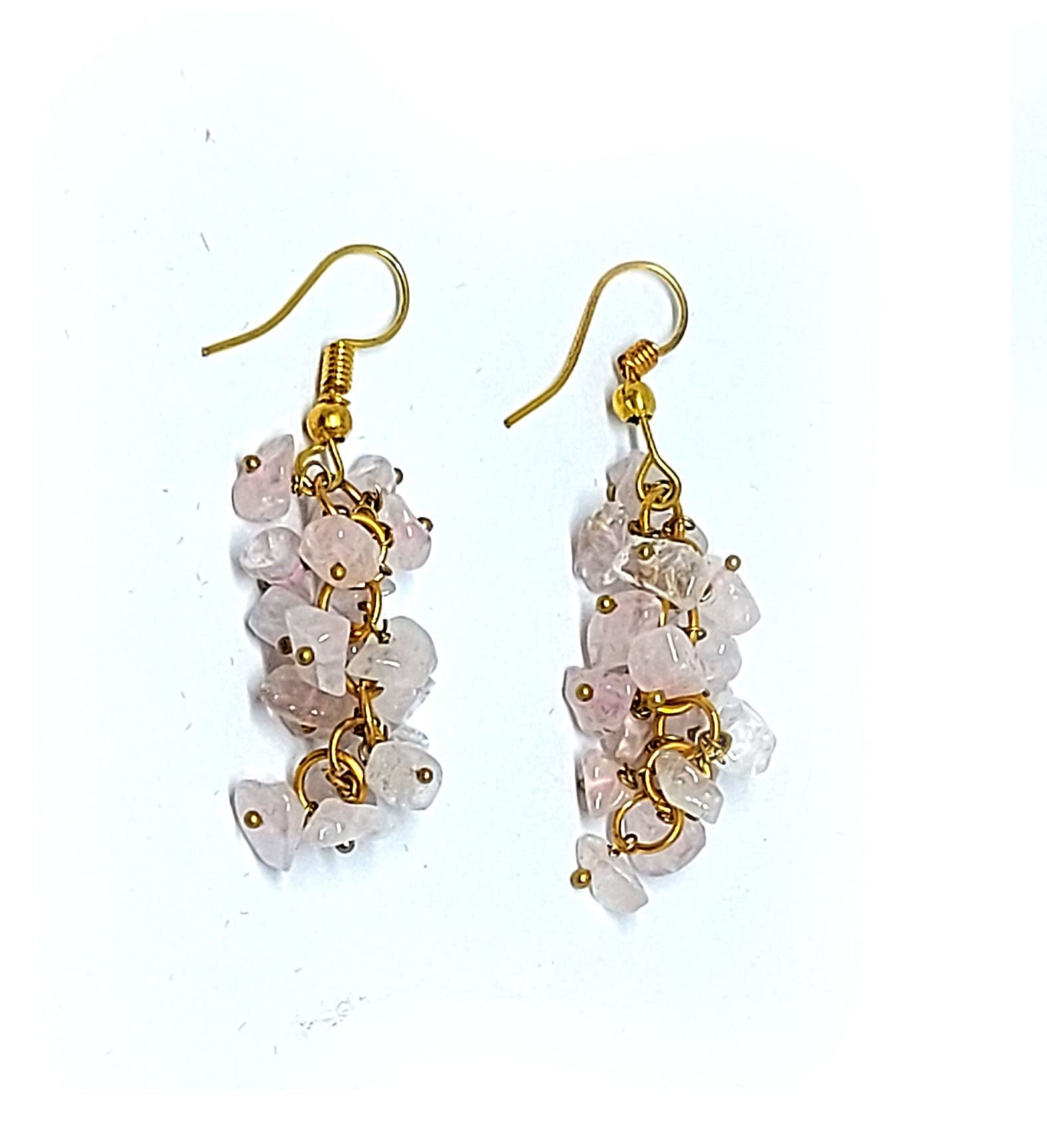 Astroghar Natural Rose Quartz Crystal Gold Plated Tops Jhumka Earring Ear Ring Pair For Women And Girls (B09G2QWM57) Amazon Price History, Amazon Price Tracker