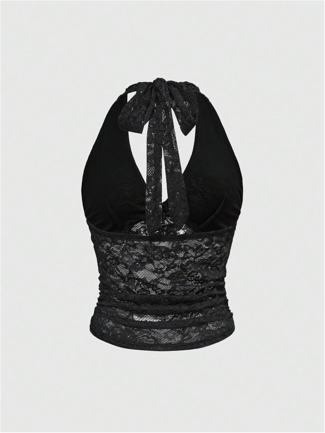 Verdusa Women's Y2k Gothic Goth Halter Top Mesh Sheer Backless Going Out Tops Emo Grunge Clothes Rave Outfits - Image 2