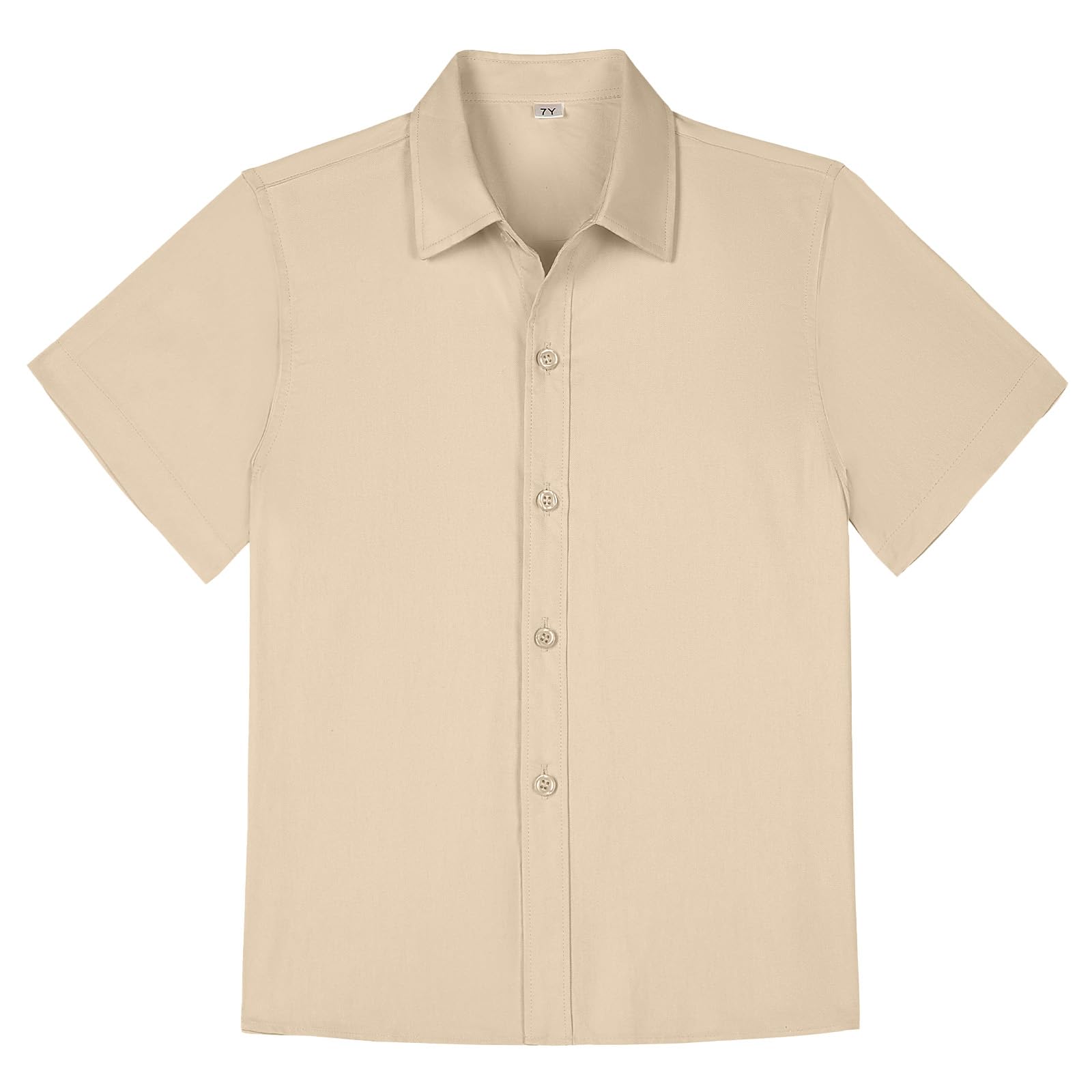 Boys Short Sleeve Button Down Shirt Summer Solid Kids Boy Dress Shirts Size 2-20 Years