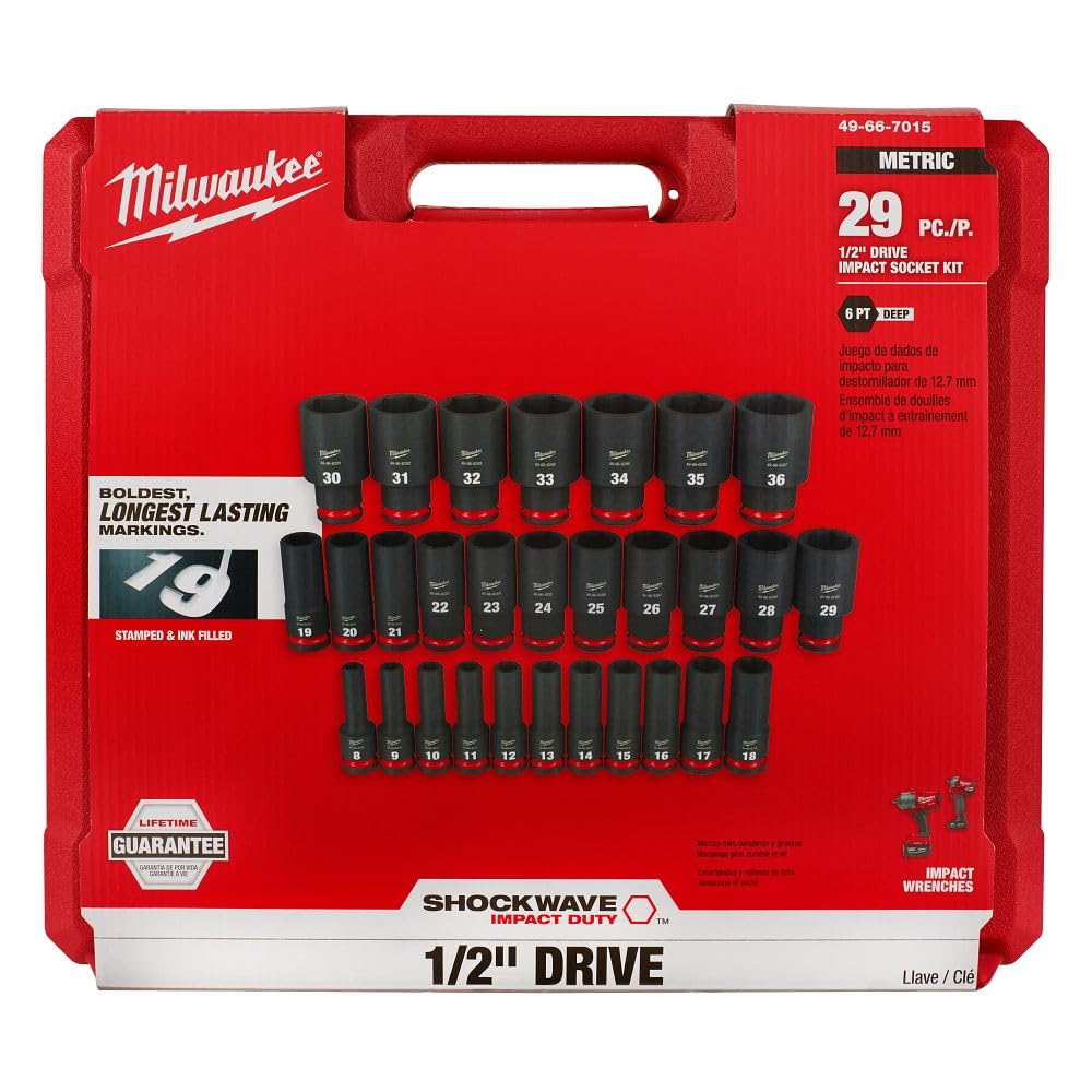 Set di chiavi a bussola a 6 punti SHOCKWAVE Impact Duty™ da 1/2", 29 pezzi, 49-66-7015