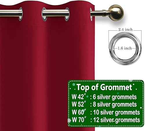 Miniatura 6 de Hiasan Cortinas opacas para dormitorio y sala de estar, bloqueo de luz, paneles de cortina de ventana que reducen el ruido, alzapaños incluidos,