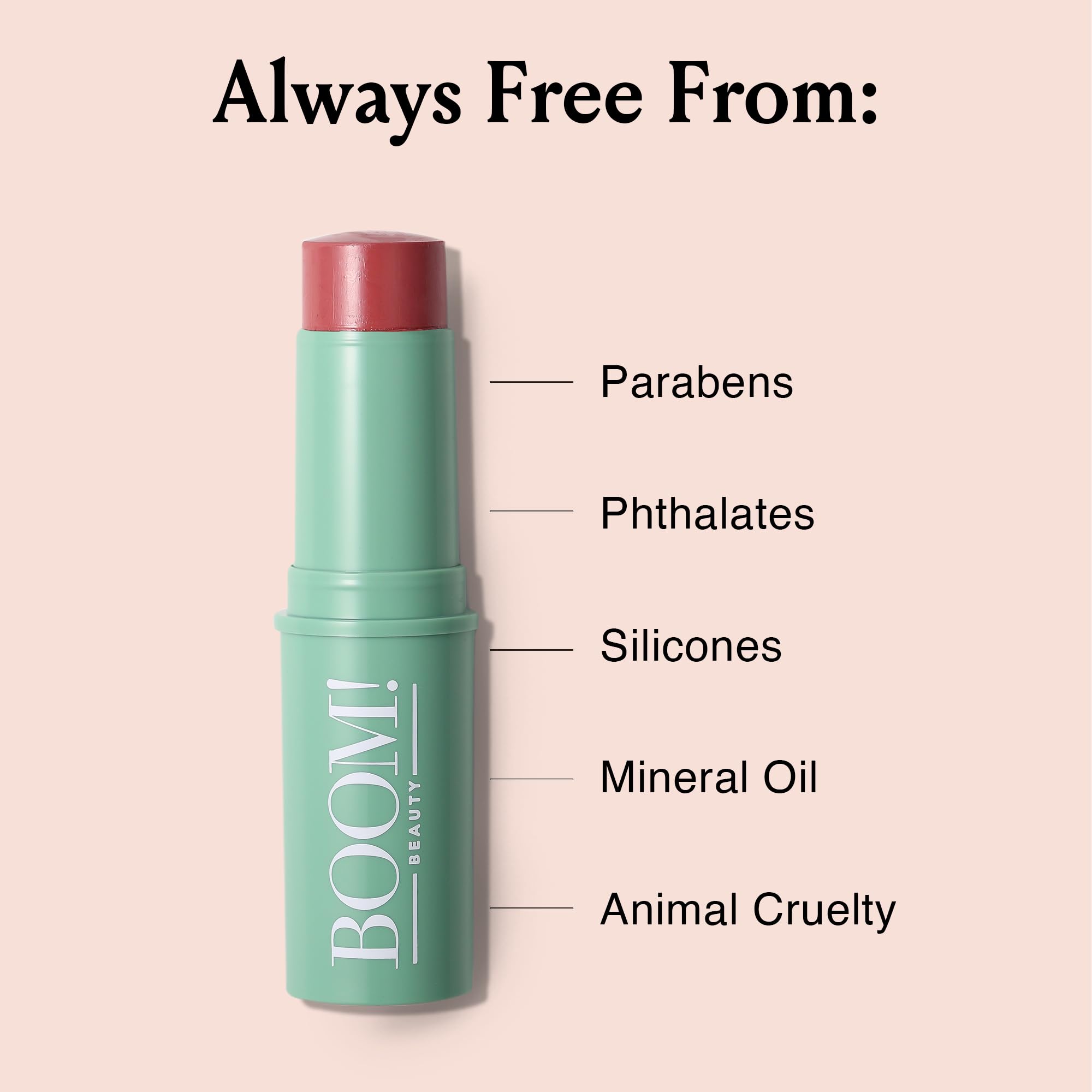 Boomstick Rose Nude - Rubor en crema todo en uno para mejillas, ojos y labios, larga duración, mezcla de maquillaje para piel madura, tinte de labios y mejillas sin crueldad animal con beneficios para