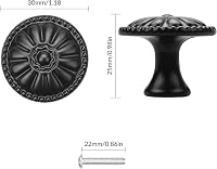 YSDMY 12 darabos kerek bútor fogantyú 30mm virágmintás fekete csavarral 2