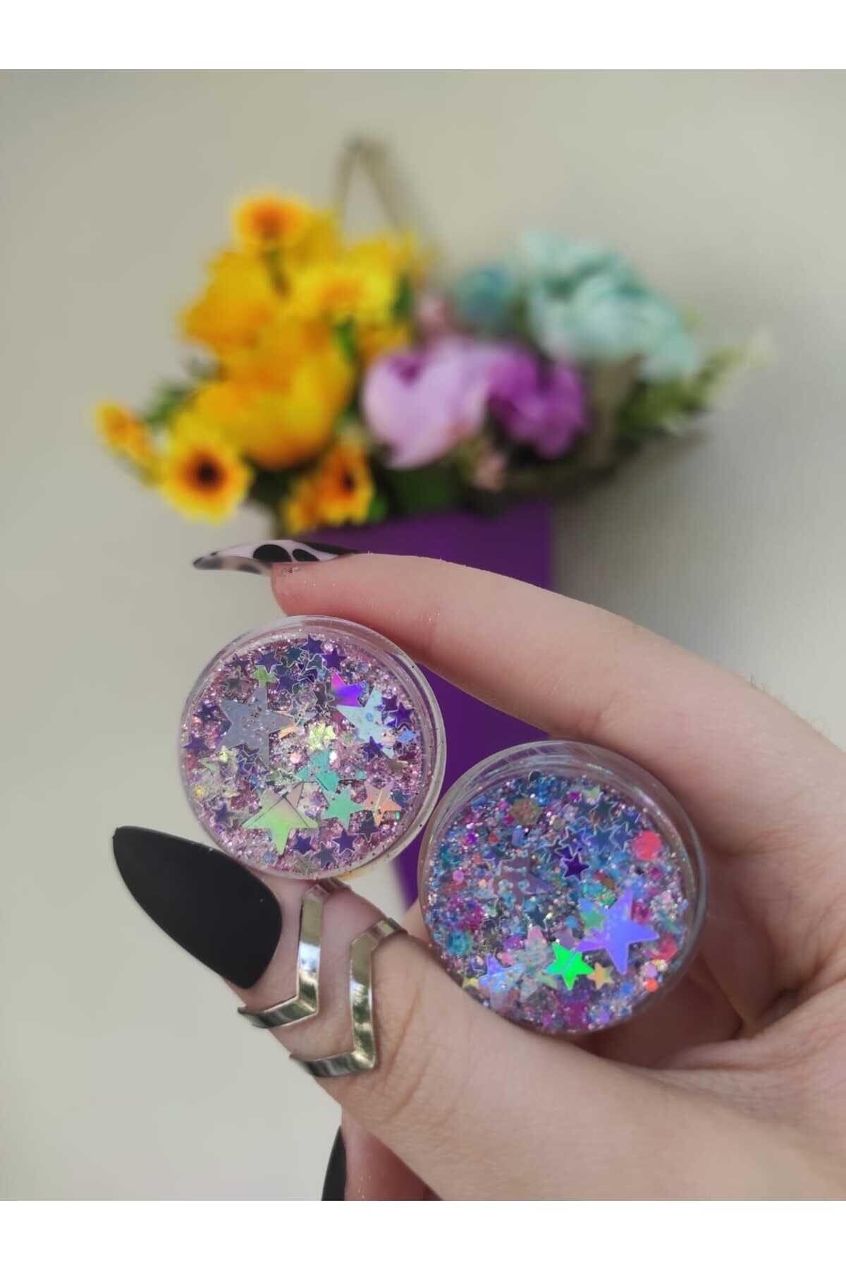 Hb Tasarım Glitter Far Simli Jel Yüz Ve Vücut Simi Set Parlak Glitter, serashinegozfarı47