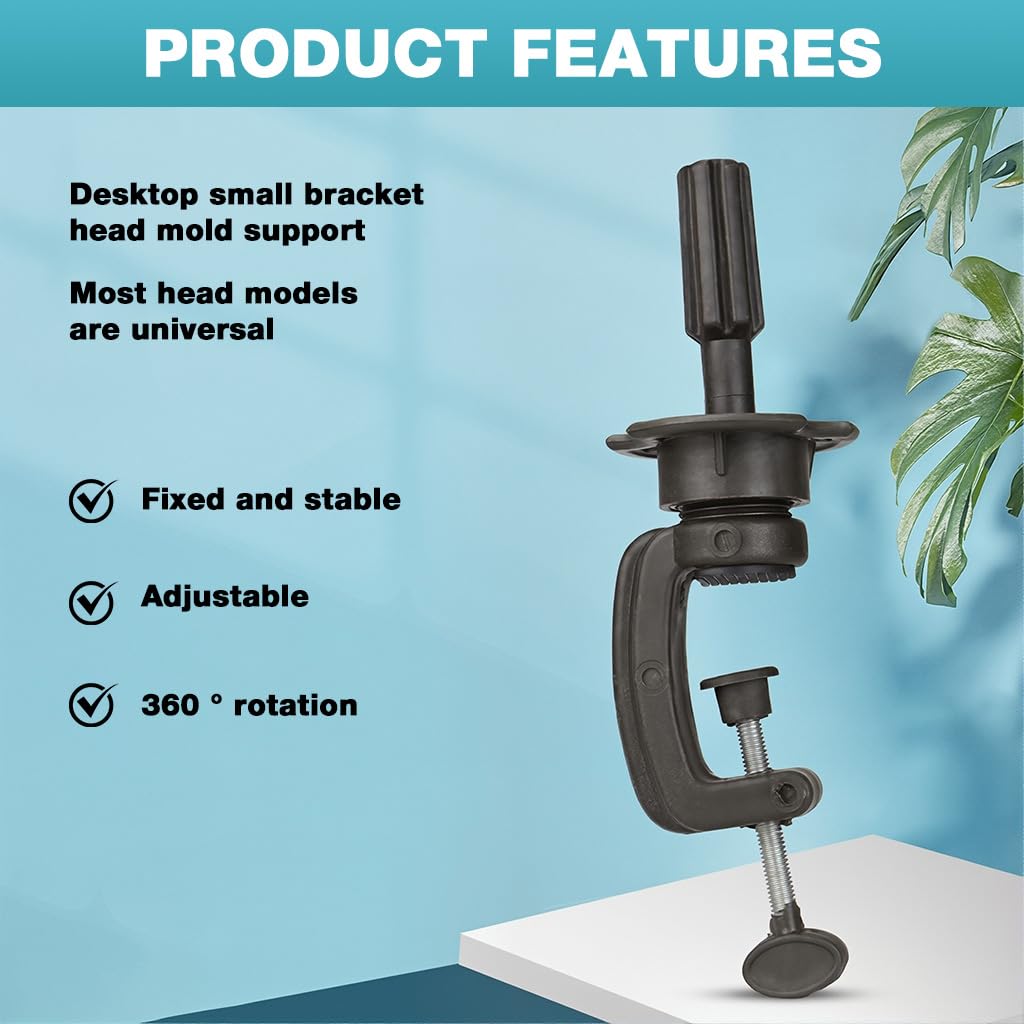 MAYCREATE Wig Mannequin Head Stand, Adjustable Desk Mount Holder 2
