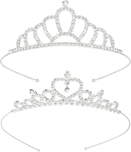 CURASA 2 piezas de tiara de princesa de cristal plateado para niñas coronas de cumpleaños para mujeres coronas y tiaras para niños diadema de flores disponible en Yaxa Colombia