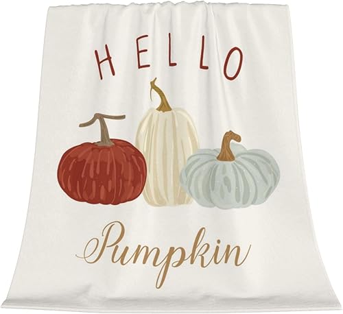 Miniatura 2 de Manta de calabaza para otoño y Acción de Gracias, cama de granja de 40 x 50 pulgadas, suave, ligera, esponjosa y cálida para sofá y todas las