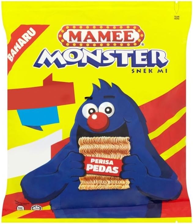 Mamee Monster Family Pack Snack Noodles 56 Packs x 25g (Spicy)