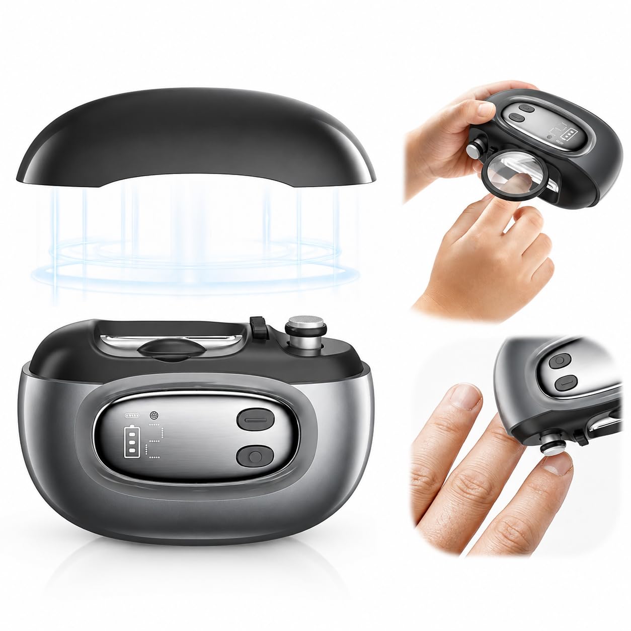 4-in-1 Electric Nail Clipper with Removable Magnifier