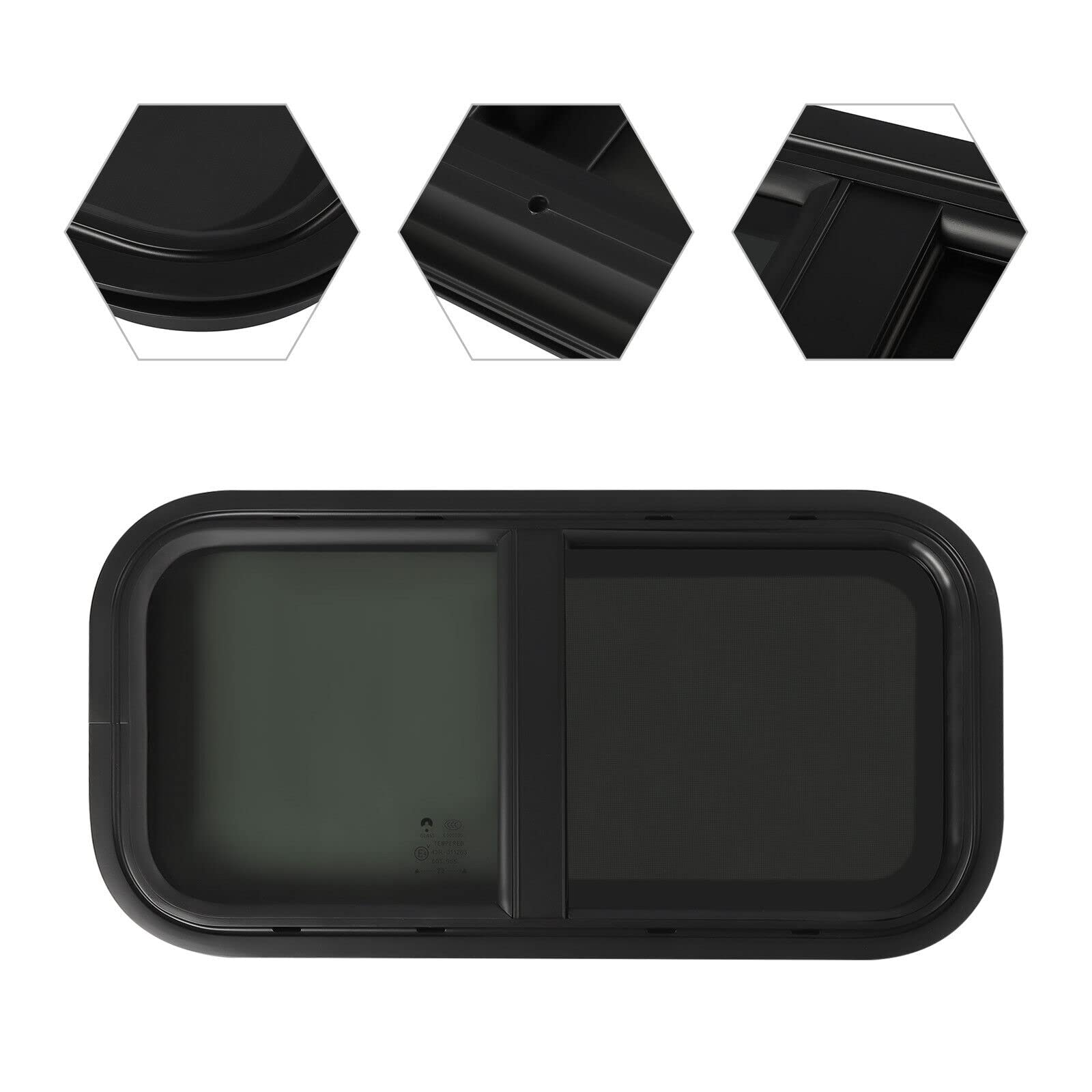 fenêtre basculante et coulissante pour caravane et camping-car, moustiquaire teintée, fenêtre rabattable, hublot rectangulaire, 70 x 40 cm