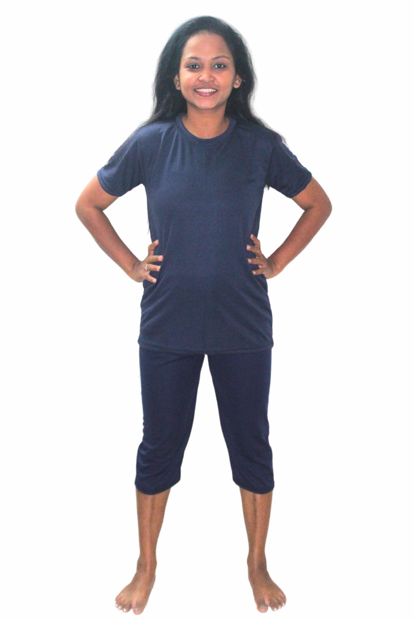 Spandex Women's Regular Fit Bottom & Top Set | Swimwear | Adjustable, Quick Drying Shorts for Swimming, Beachwear, Waterpark - Black