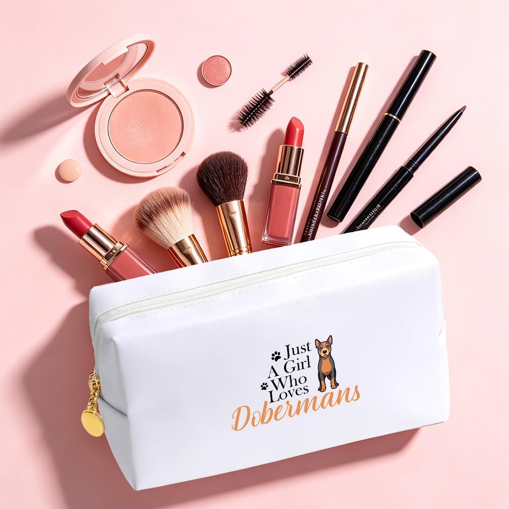 Doberman Gifts for Women - Doberman Themed Gifts for Animal Lovers Zipper Pouch Toiletry Travel Cosmetic Dog Mom Makeup Bag for Mothers Day Birthday Xmas Gift for Women Bestie Friends image 4