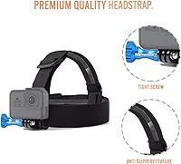 Vista 4 de MiPremium Head Strap Mount Compatible with GoPro Hero 13 12 11 10 9 8 7 6 5 4 3 3+ 2 1 Hero (2018) Fusion Session Black Silver Action Cameras