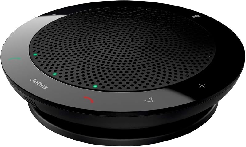 Jabra Speak 410 Corded Speakerphone for Softphones, MS-Optimized – Easy Setup, Portable USB Speaker for Holding Meetings Anywhere with Outstanding Sound Quality