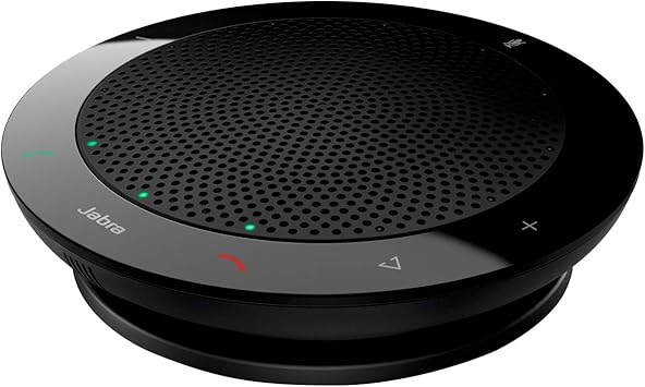 Jabra Speak 410 Corded Speakerphone for Softphones, MS-Optimized Easy Setup, Portable USB Speaker for Holding Meetings Anywhere with Outstanding Sound Quality