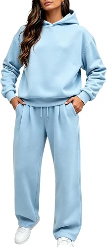 Shiketong Women's 2 Piece Hooded Lounge Set Matching Sweatsu