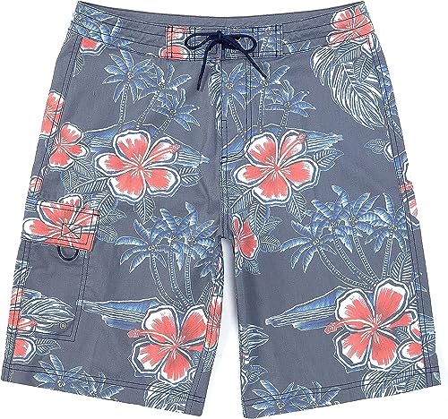 Roundtree & Yorke Men's Big & Tall Surf Shop Quick Dry Hybrid Board Shorts, Swim Trunks