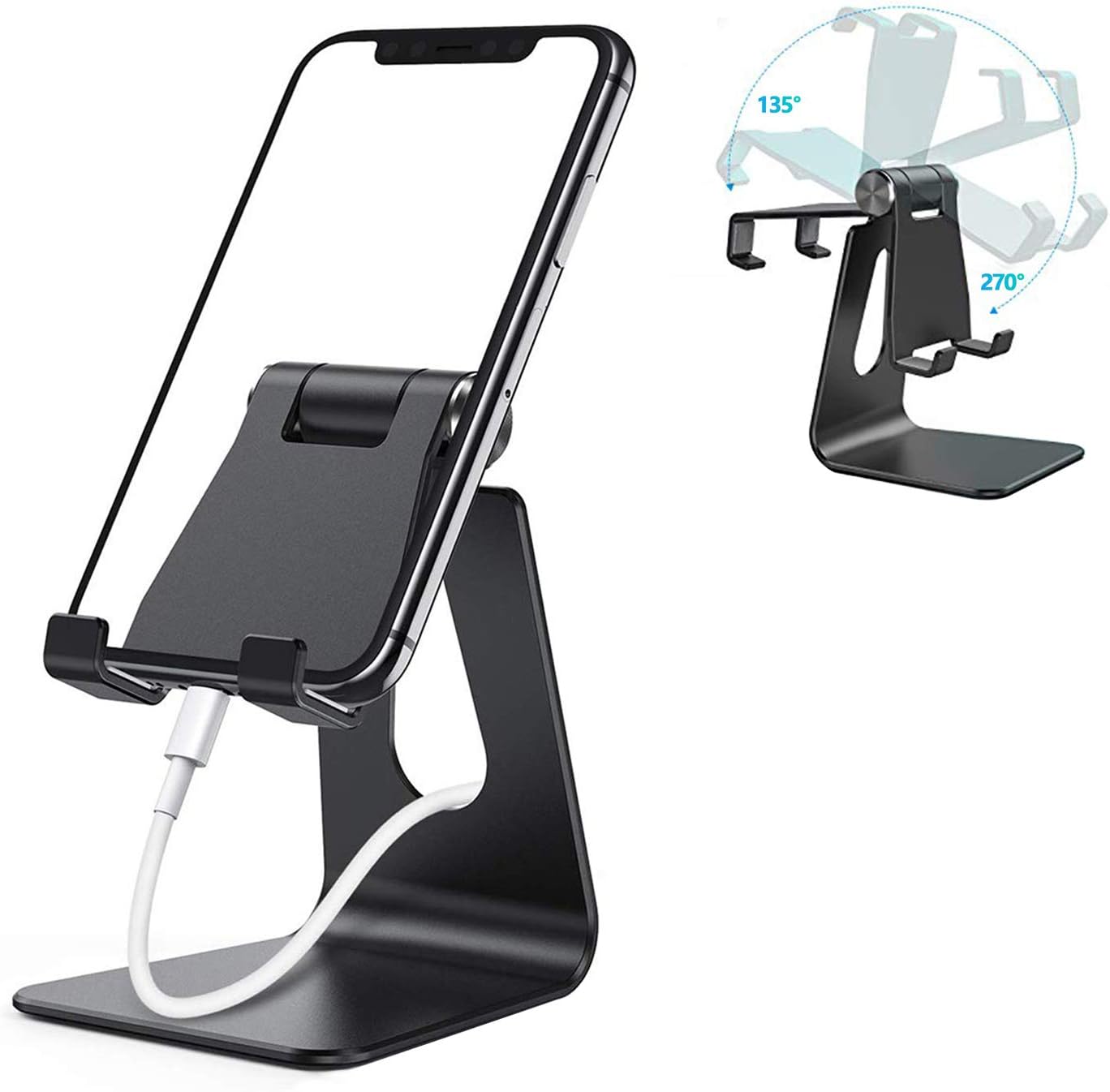 Adjustable Phone Desk Holder Convenient Charging Handsfree