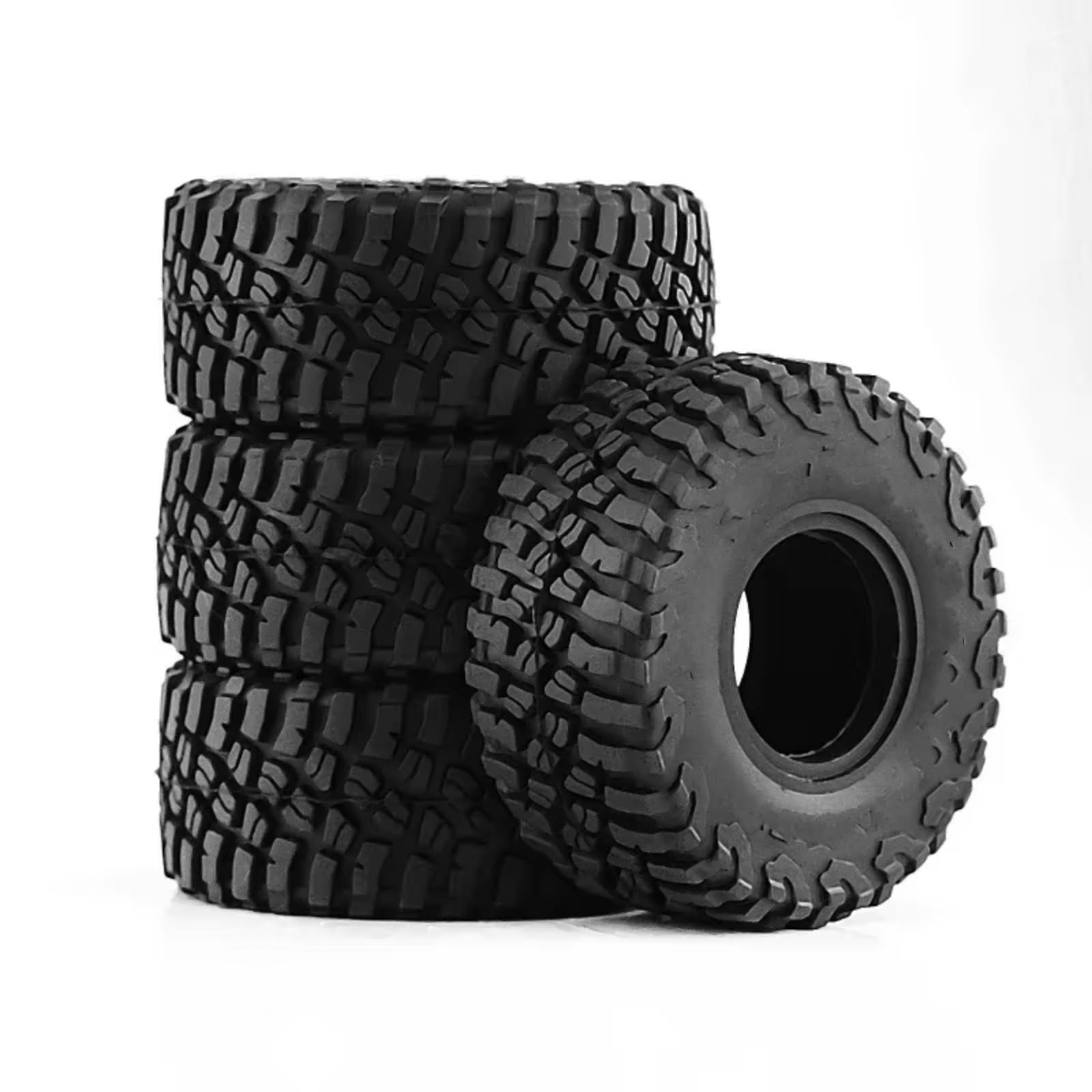 RC Coche NeumáTico Piezas Compatible con: Axial para SCX24 para TRX4M AX24 1/18 1/24 Piezas De Mejora para Coche RC Crawler 4 Ruedas De Goma Blanda De 25 X 57 X 22 Mm