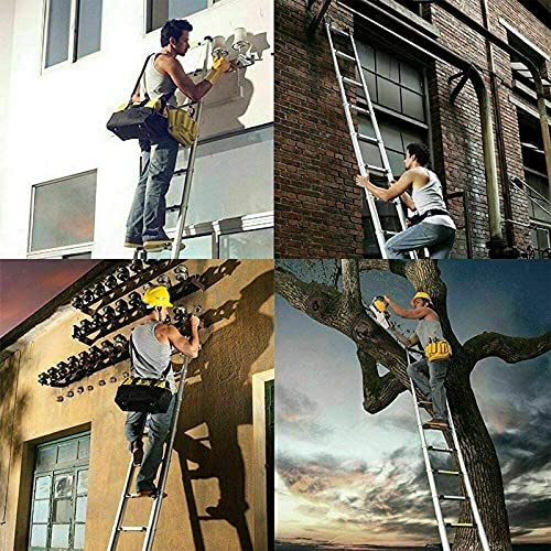 20.5Ft Telescopic Folding Ladder Extension Aluminum 6.2M Straight Ladder With 2 Roof Hooks Attic Telescoping Ladder Portable Foldable Anti-Slip Step Multi-Purpose En131 Safe Standard Max Load 330Lb #TOP6
